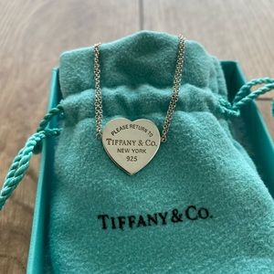 Silver Tiffany Heart Tag Double Chain Bracelet
